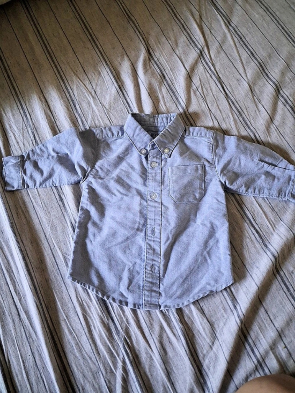 The Children's Place Long Sleeve Oxford Button Down Shirt Blue Boys 12-18M